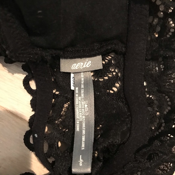 Lace Halter Bras 2-pc White & Black Size Junior Large Aerie Brand - Picture 3 of 8